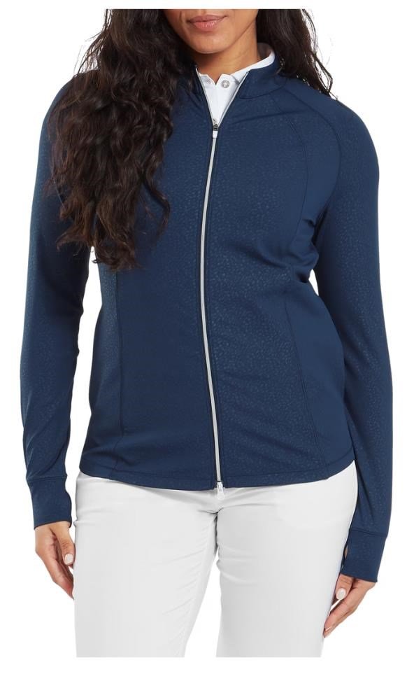 FootJoy Embossed Full-Zip Midlayer felpa donna, navy