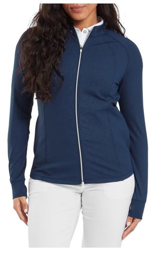 FootJoy Embossed Full-Zip Midlayer felpa donna, navy