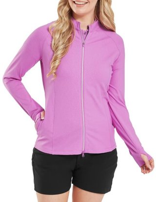FootJoy Embossed Full-Zip Midlayer felpa donna, berry