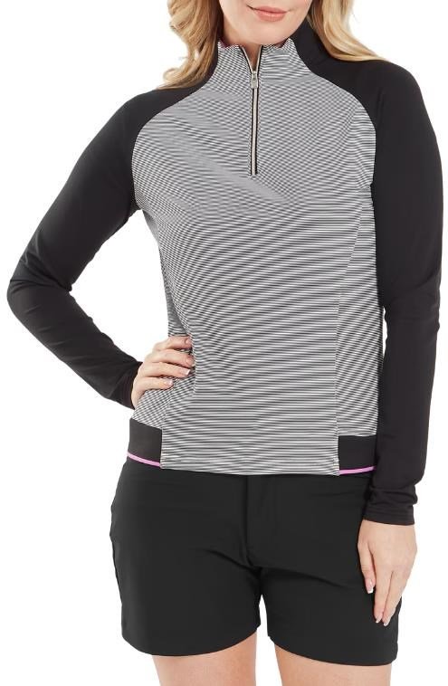 FootJoy 1/4-Zip Midlayer felpa da donna, nera