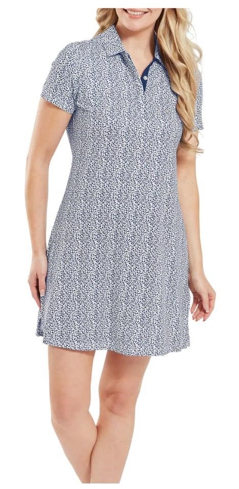 FootJoy Animal Print vestito da donna, bianco/skyway/navy