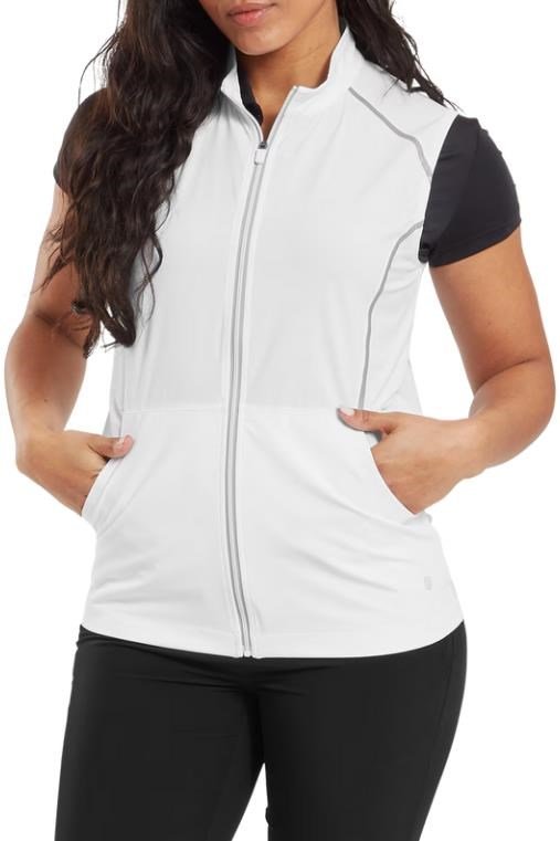 FootJoy TempoSeries Full-Zip gilet donna, bianco/argento