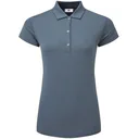 FootJoy Cap Sleeve Lisle polo da donna, heather navy
