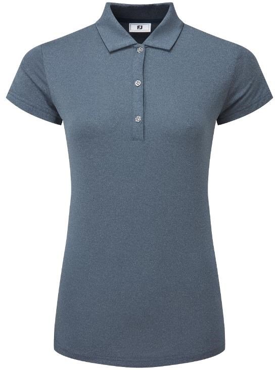 FootJoy Cap Sleeve Lisle polo da donna, heather navy