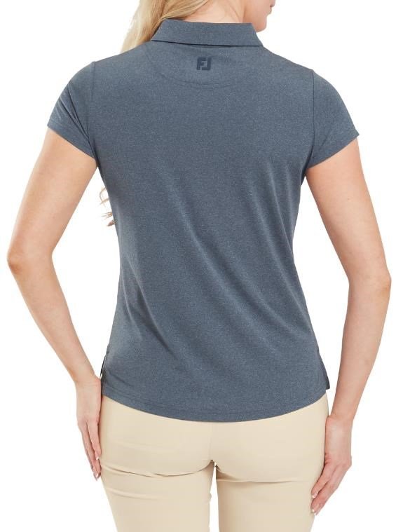 FootJoy Cap Sleeve Lisle polo da donna, heather navy