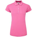 FootJoy Cap Sleeve Lisle polo da donna, heather hot pink