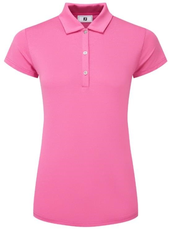 FootJoy Cap Sleeve Lisle polo da donna, heather hot pink