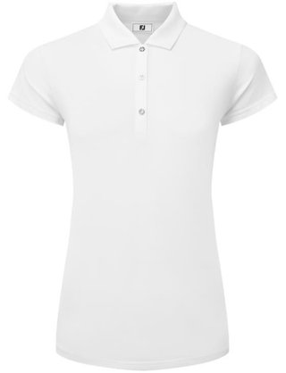 FootJoy Cap Sleeve Lisle polo da donna, bianco