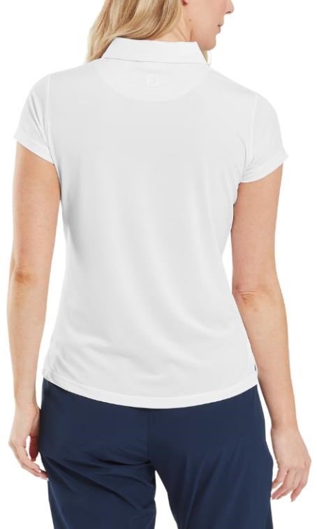 FootJoy Cap Sleeve Lisle polo da donna, bianco