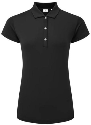 FootJoy Cap Sleeve Lisle polo da donna, nero
