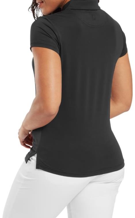 FootJoy Cap Sleeve Lisle polo da donna, nero