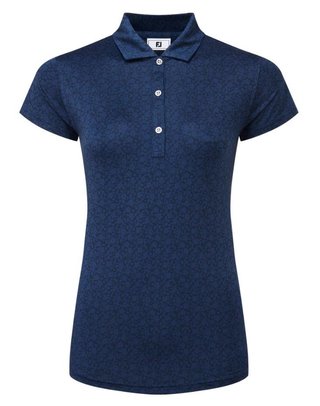 FootJoy Painted Floral Cap Sleeve polo da donna, navy