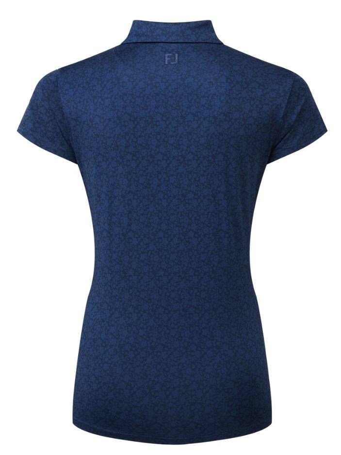 FootJoy Painted Floral Cap Sleeve polo da donna, navy