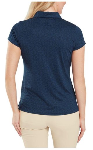FootJoy Painted Floral Cap Sleeve polo da donna, navy