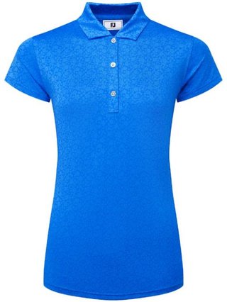 FootJoy Painted Floral Cap Sleeve Lisle polo da donna, cobalt