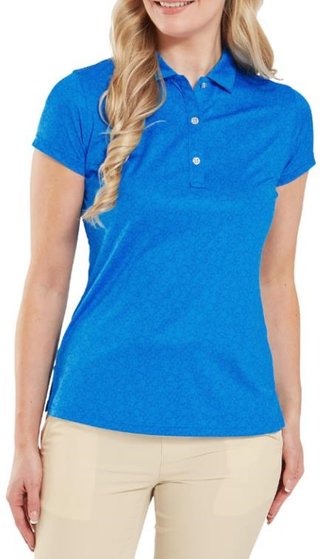 FootJoy Painted Floral Cap Sleeve Lisle polo da donna, cobalt