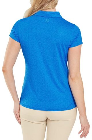 FootJoy Painted Floral Cap Sleeve Lisle polo da donna, cobalt