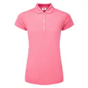 FootJoy Painted Floral Cap Sleeve Lisle polo da donna, pink lemonade