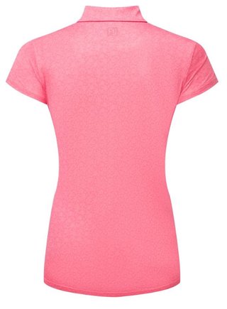 FootJoy Painted Floral Cap Sleeve Lisle polo da donna, pink lemonade