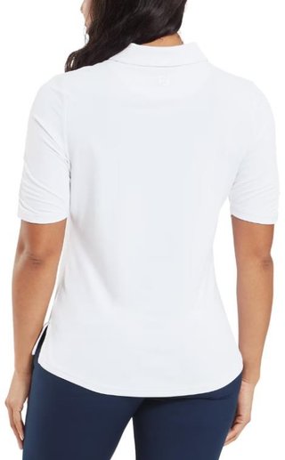 FootJoy Half Sleeve Ruched Lisle polo da donna, bianco