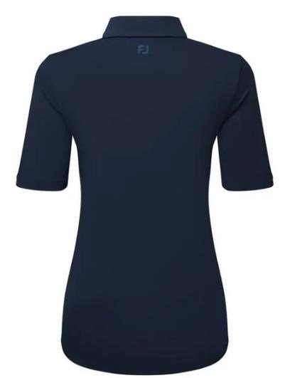 FootJoy Half Sleeve Ruched Lisle polo da donna, navy