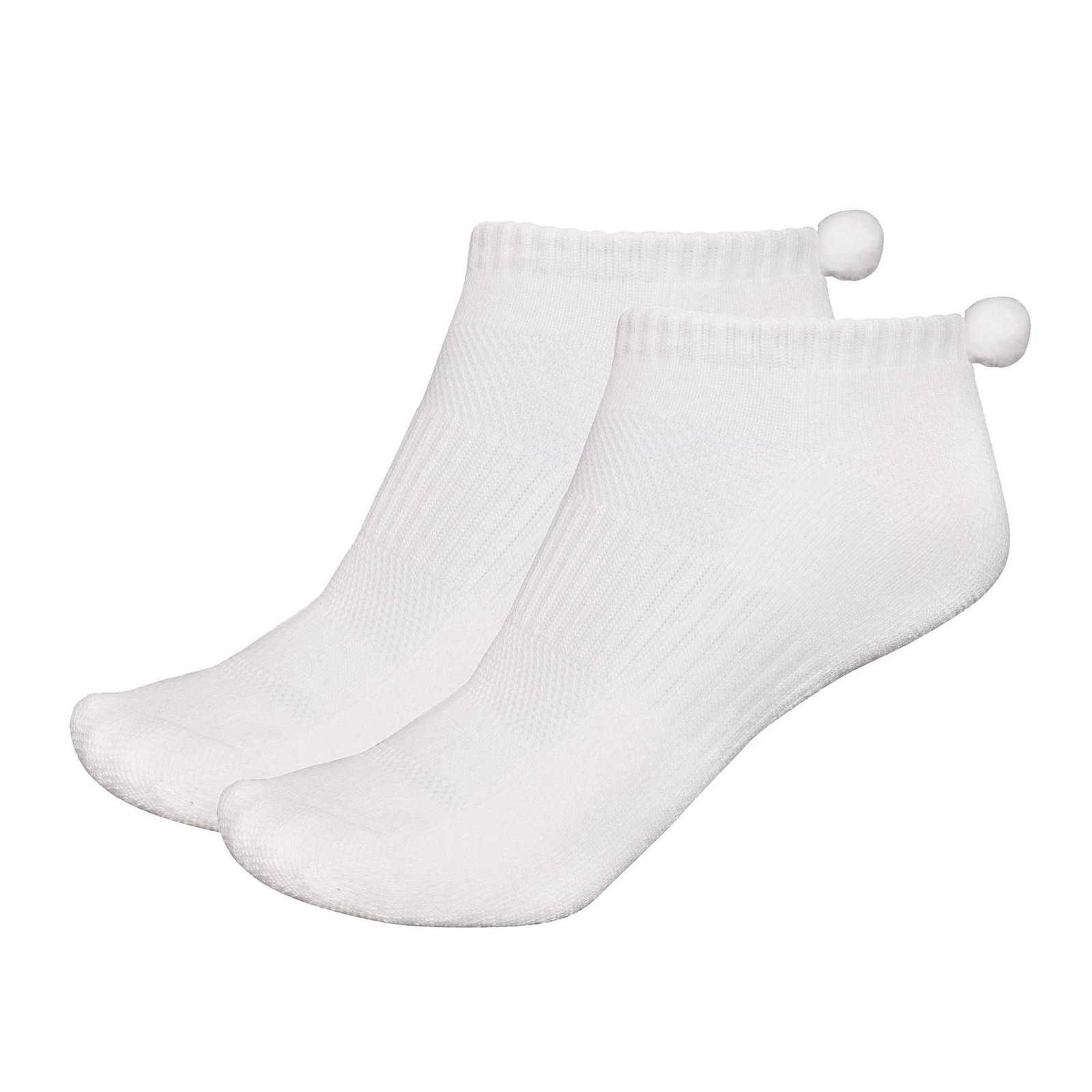 FootJoy ProDry Pom-Pom calzini da donna, bianco/bianco