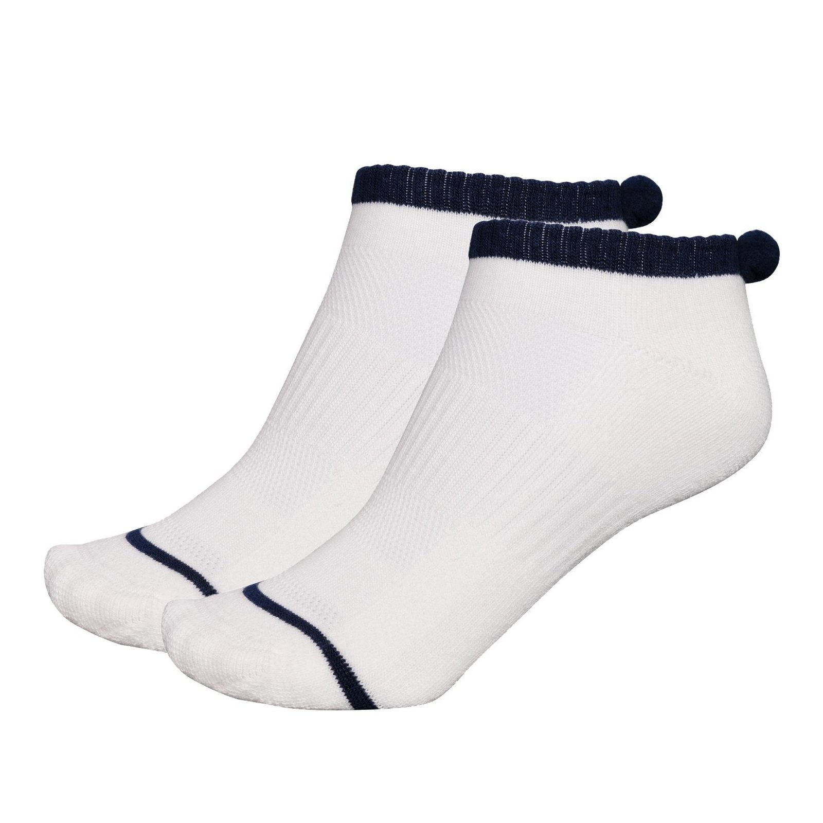 FootJoy ProDry Pom-Pom calzini da donna, bianco/navy