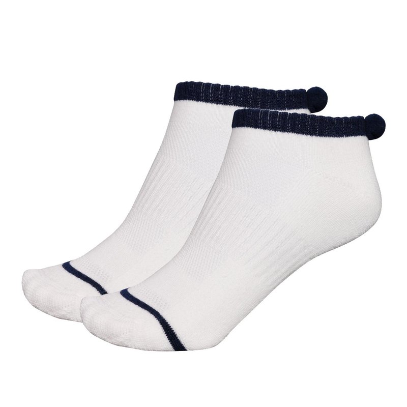 FootJoy ProDry Pom-Pom calzini da donna, bianco/navy