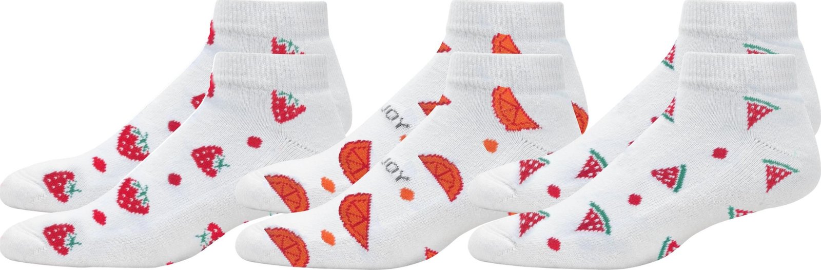 FootJoy ComfortSof Sportlet Fruit calzini da donna, fragola/arancia/anguria, UK 4-7 (3pairs)