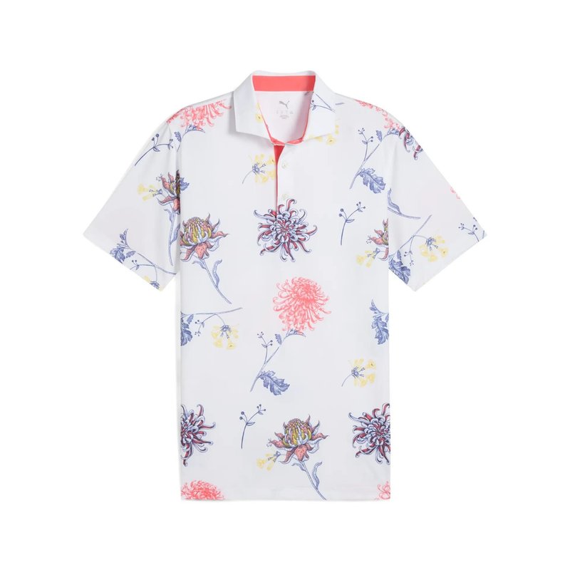 Puma Mattr Dahlia polo da uomo, white glow/peach frost