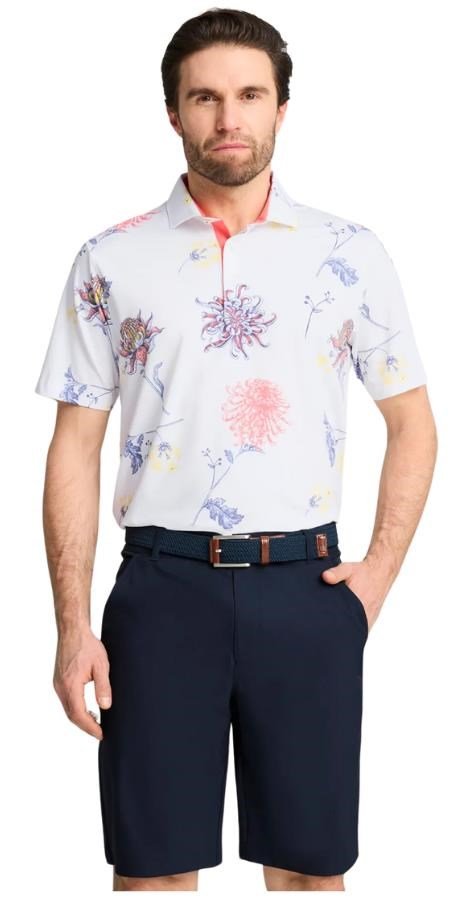 Puma Mattr Dahlia polo da uomo, white glow/peach frost