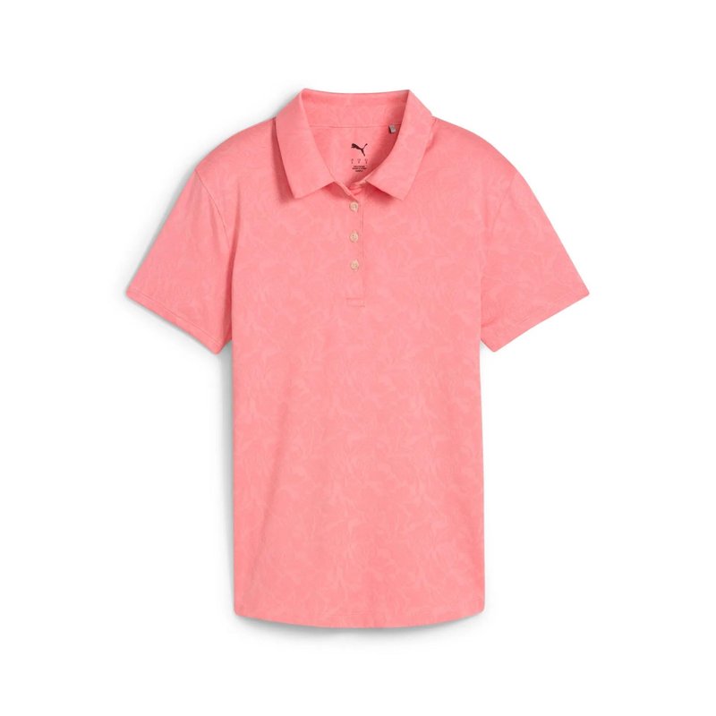 Puma MATTR Lianas Jacquard polo da donna, peach frost
