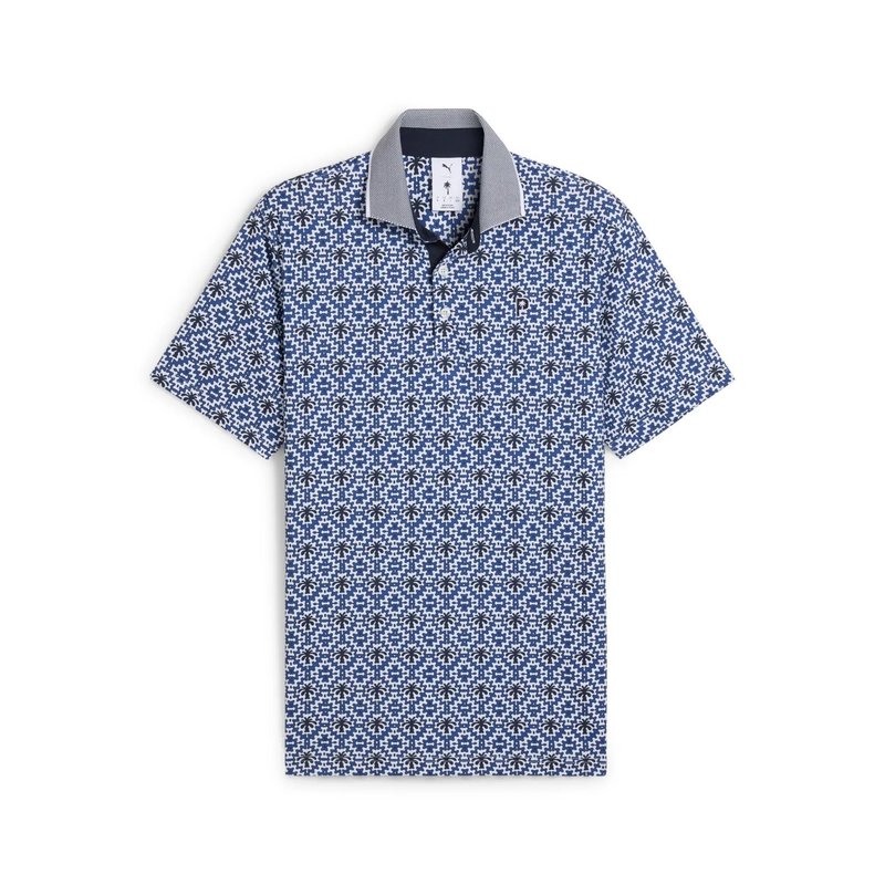 Puma X PTC Tile polo uomo, white glow/deep navy