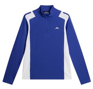 J.Lindeberg Lukas Quarter Zip felpa da uomo, clematis blue