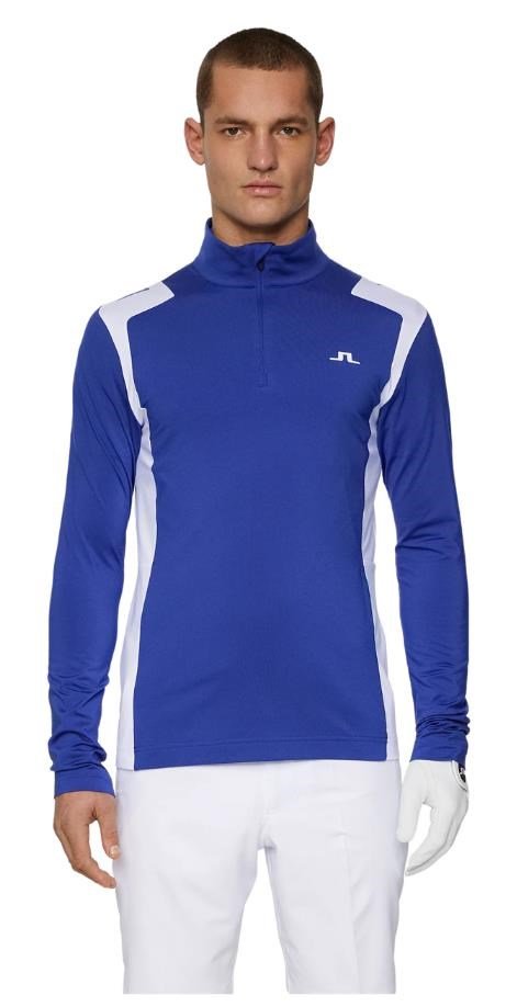 J.Lindeberg Lukas Quarter Zip felpa da uomo, clematis blue