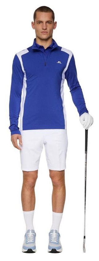 J.Lindeberg Lukas Quarter Zip felpa da uomo, clematis blue