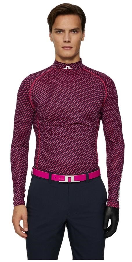 J.Lindeberg Ello Compression Print maglia termica da uomo, tour geo navy
