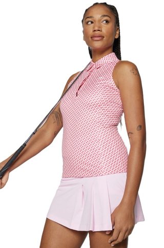 J.Lindeberg Dena Print Sleeveless polo da donna, tour geo pink