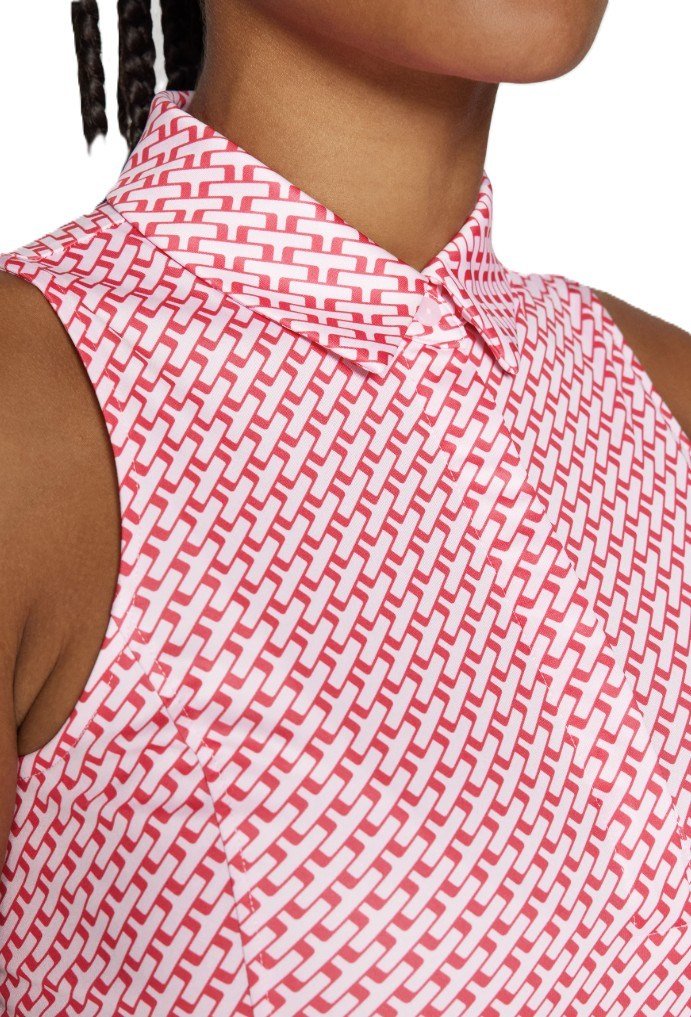 J.Lindeberg Dena Print Sleeveless polo da donna, tour geo pink