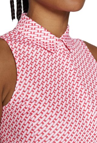 J.Lindeberg Dena Print Sleeveless polo da donna, tour geo pink