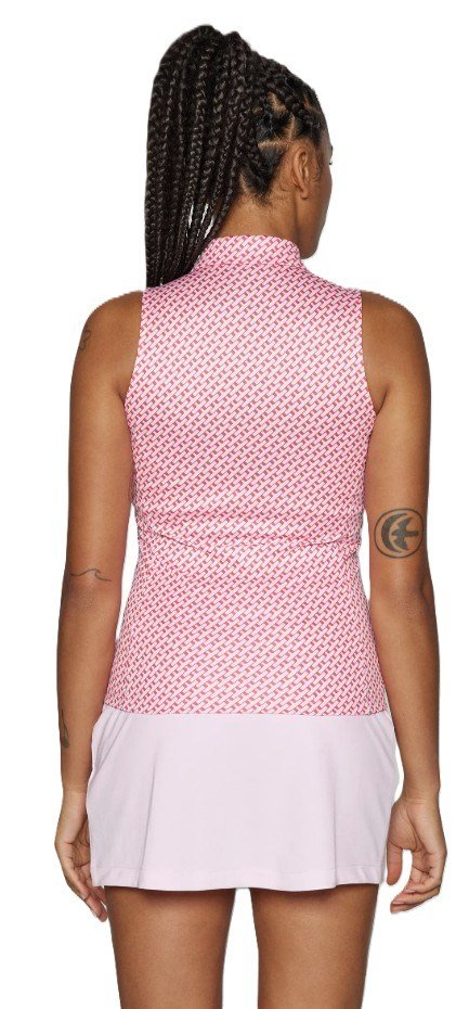 J.Lindeberg Dena Print Sleeveless polo da donna, tour geo pink