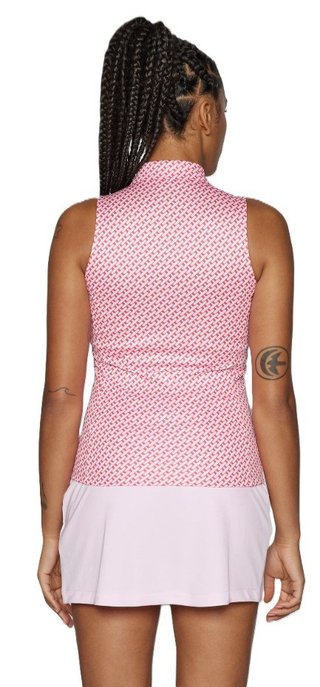 J.Lindeberg Dena Print Sleeveless polo da donna, tour geo pink