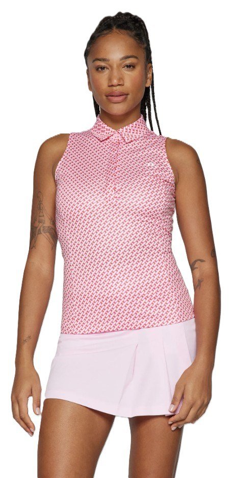 J.Lindeberg Dena Print Sleeveless polo da donna, tour geo pink