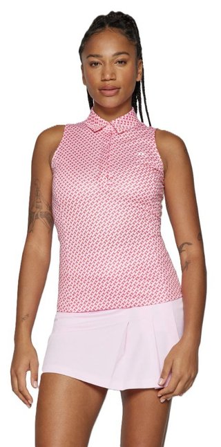 J.Lindeberg Dena Print Sleeveless polo da donna, tour geo pink