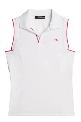 J.Lindeberg Viola Sleeveless polo da donna, bianco