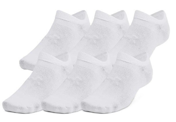 Under Armour Essential No Show calzini unisex (6 paia), bianchi