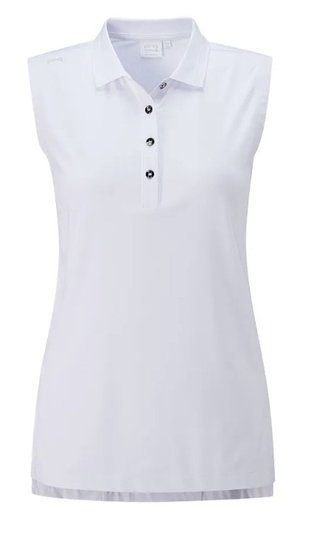 PING Solene Sleeveless polo da donna, bianco