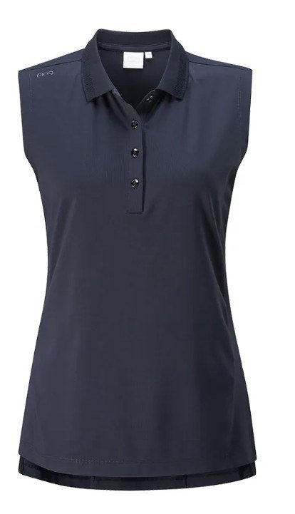 PING Solene Sleeveless polo da donna, blu navy