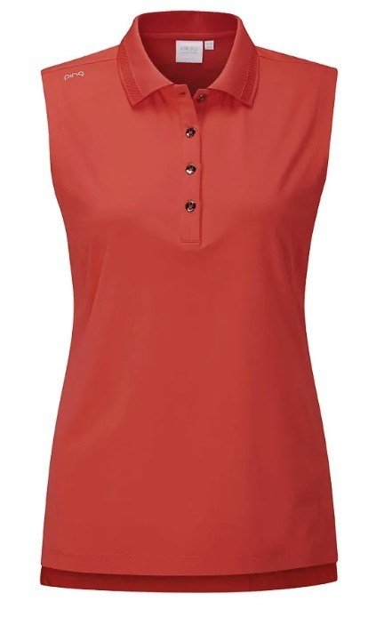 PING Solene sleeveless polo da donna, rich red