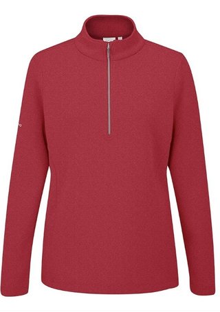 PING Lyla Half Zip Ribbed pile da donna, rich red marl